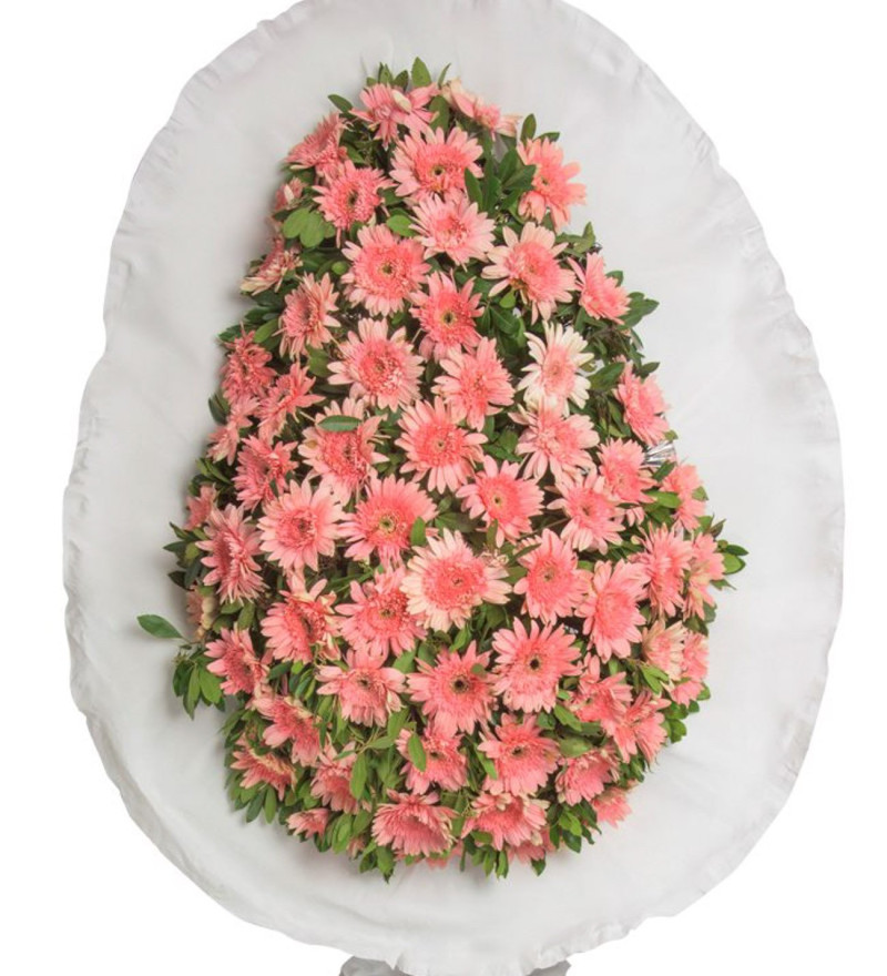 Pembe Gerberalar İki Katlı Çelenk